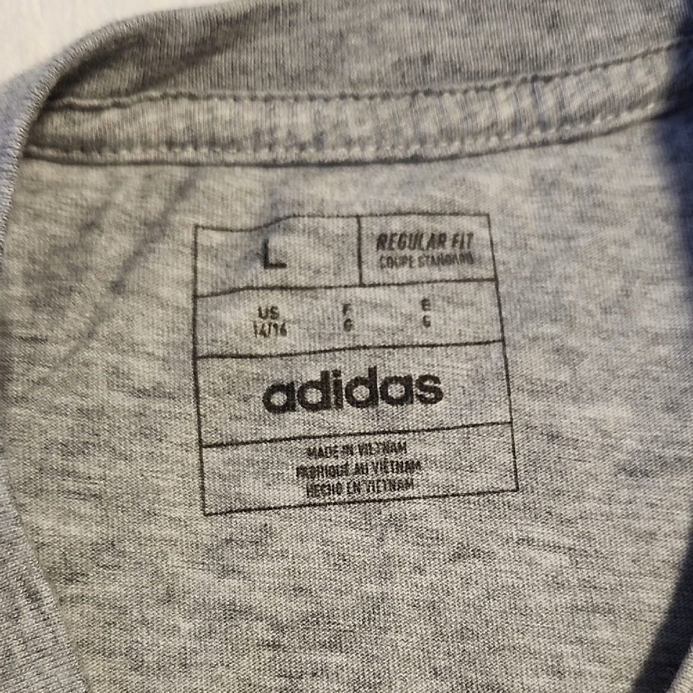 Adidas Gray Tee with Stars and Stripes Logo - Picture 2 of 3